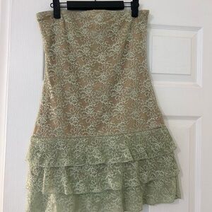 Edikted Scarlet Layered Lace Mini Dress GREEN Size L